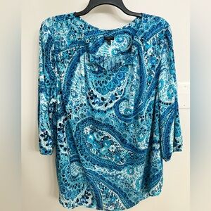 Talbots Vibrant Blue Paisley Blouse